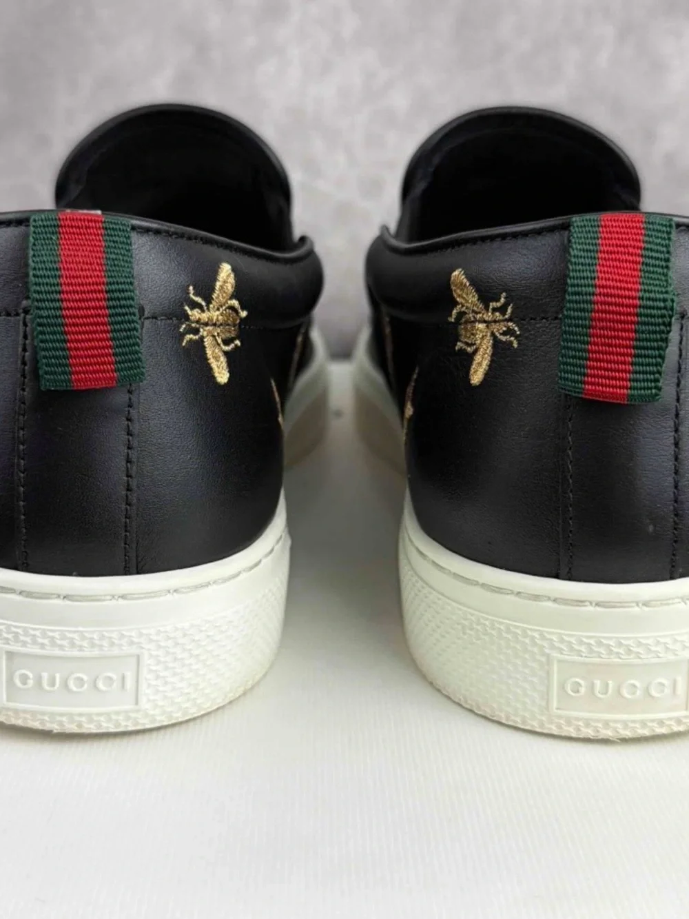 Gucci Slip-On Low Bees Black Size 9.5 UK / 10 US Men’s Designer Shoes Italy Rare - Picture 7 of 10